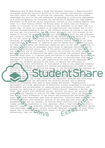 Understand How To Lead Groups & Teams And Navigate Conflicts & Negotiation