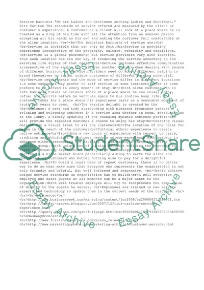 Services Marketing of Ritz Carlton