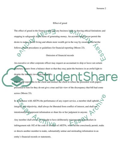 Ethical Issues Affecting the Accounting Environment