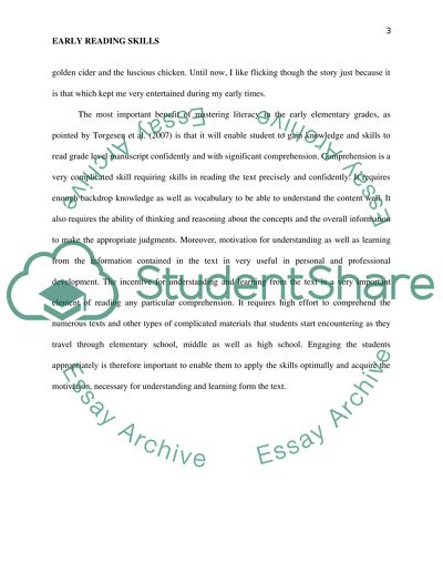 improving reading skills essay