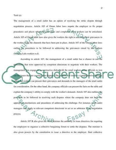 Business law ( a righteous strike ) case study based in oman