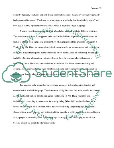 Bad Language and Restrictions of Swearing