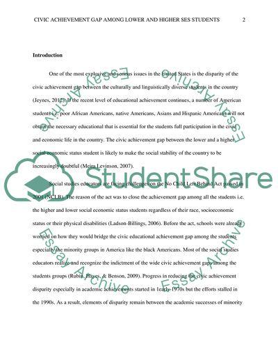 Civic Achievement Gap in a Southeastern Urban School