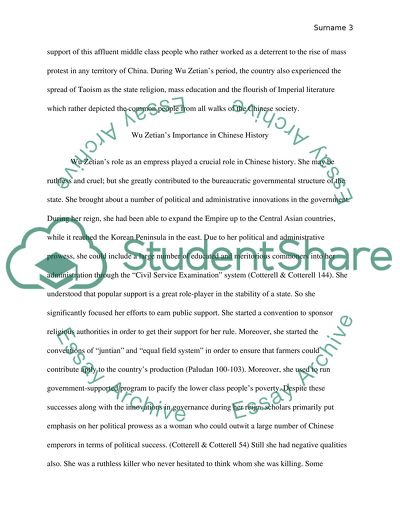 A Critical Analysis of Wu Zetian as an Example of Womens Political Empowerment