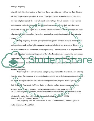 Nursing Implication for Teenage Pregnancy