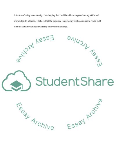 Why I want to transfer