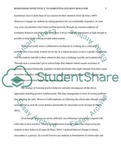 Comprehensive Classroom Management Plan: Responding Effectively to Disruptive Behavior