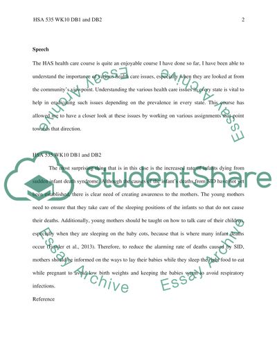 HSA 535 WK10 DB1 and DB2