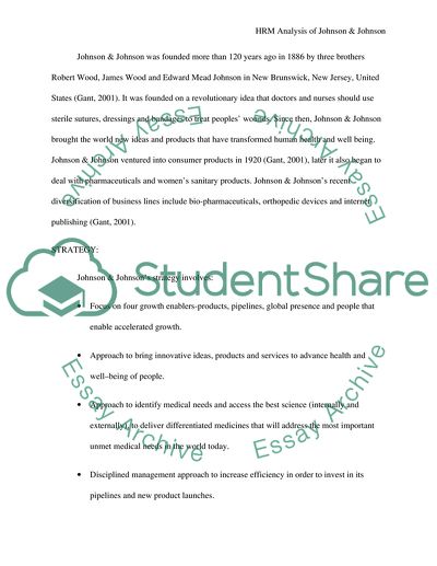 HRM Analysis for Johnson & Johnson