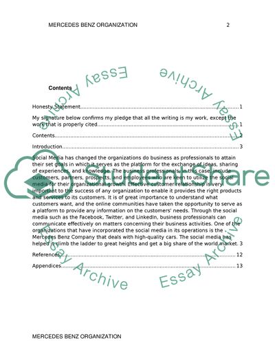 Mercedes Benz - the Use of Social and the Traditional Media