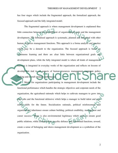 Summery leadership and management development : developing tomorrows managers .chapter 3