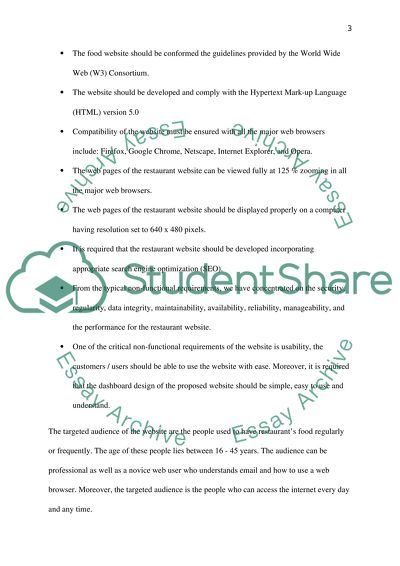 The Website of the Caf Cuisine: Goals and Objectives