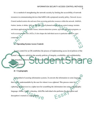 Information Security Access Control Methods