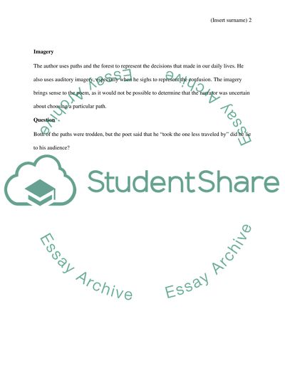 The Road Not Taken BY ROBERT FROST