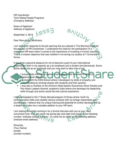 Cover letter