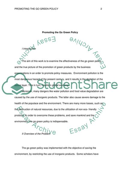 Promoting the Go Green Policy