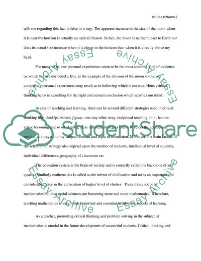 Critical Thinking Development