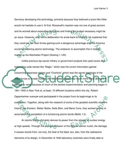 manhattan project extended essay