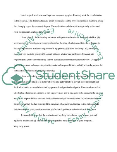 Considered for academic reinstatement