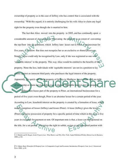 The Fate of Alice and Peter According to Legal Principles and Authorities