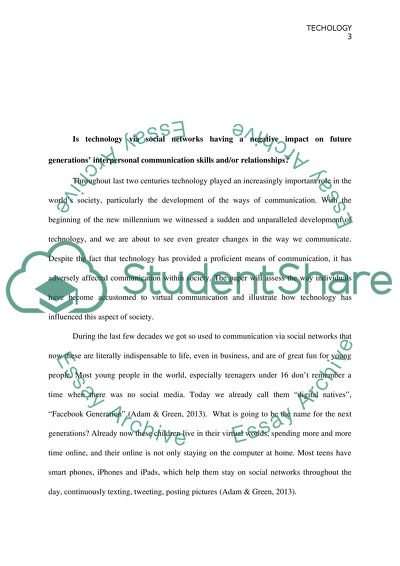 Is Technology via Social Networks Having a Negative Impact on Interpersonal Communication Skills