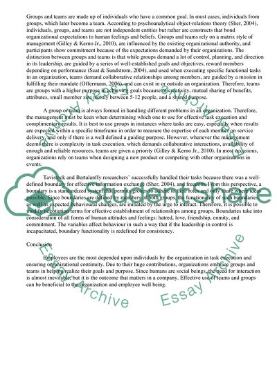 Towards the Understanding of Nature of Groups and Teams