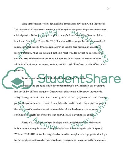 Strategies and Approaches in the Development of New Analgesics