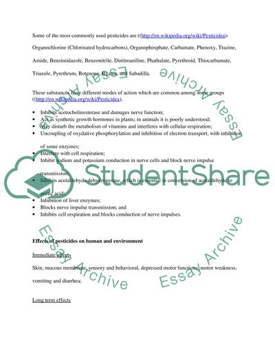 essay on use of pesticides