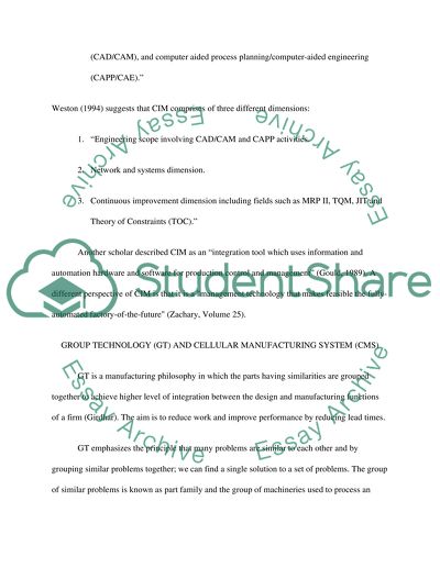 Advanced Computer Integrated Manufacturing