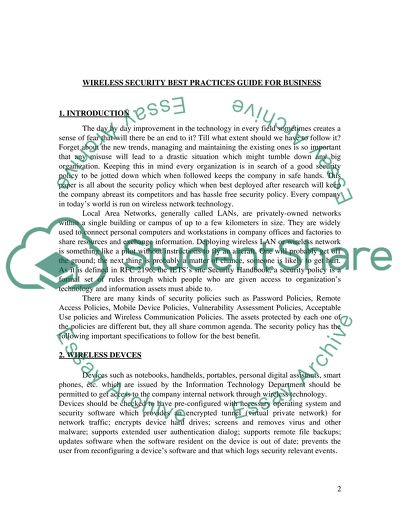 Wireless Security Best Practices Guide for Business