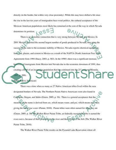 Paiute Native Americans and Mexican Americans in Nevada