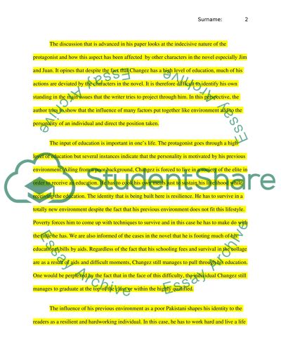 The Influence on Identity of Changez in the Novel The Reluctant Fundamentalist