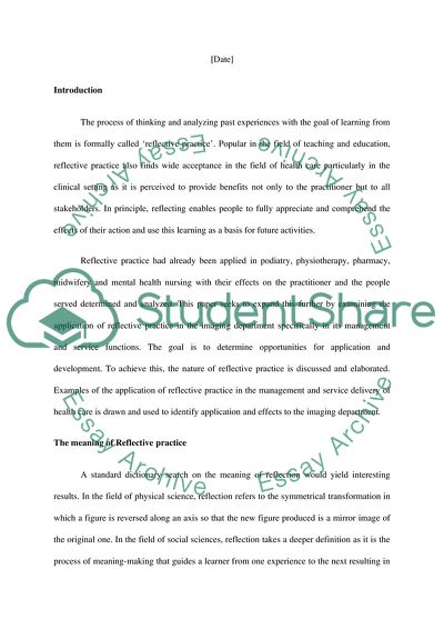 Reflective Practice and its Application in the Imaging Department