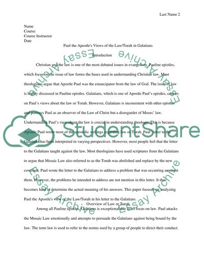 Paul the Apostles Views of the Law in Galatians