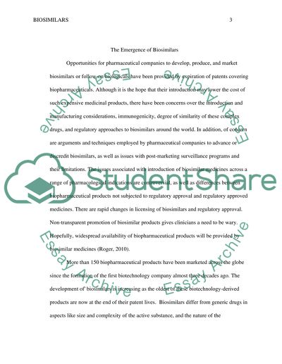 The Emergence of Biosimilar