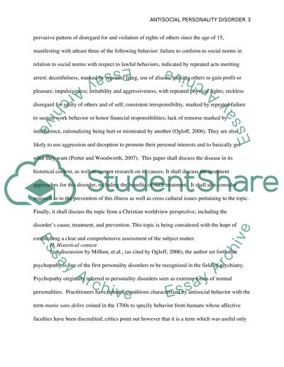 Antisocial Personality Disorder