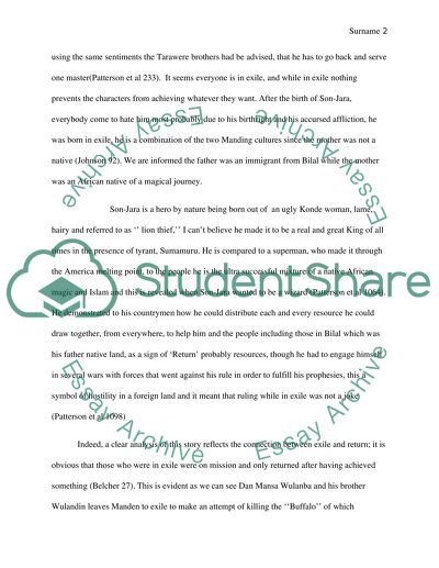 The Theme of Exile and Return in the Epic Story Son-Jara