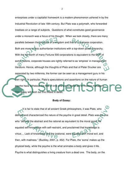 Platos Theory of the Psyche