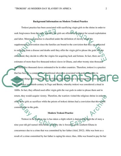 Essay About Science Trokosi As Modernday Slavery In Africa English Essays On Different Topics also Online Letter Writing Trokosi As Modernday Slavery In Africa Essay Example Topics And Business Plan Writer