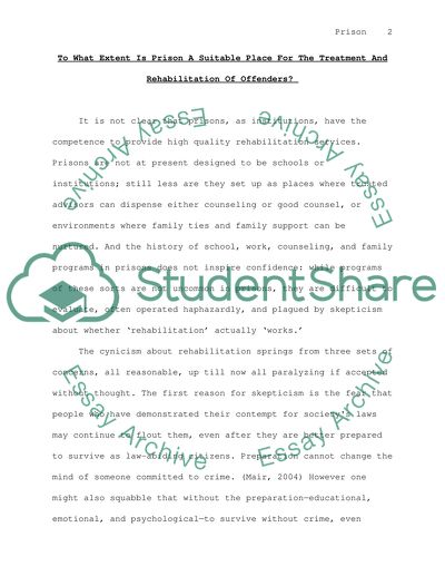 Treatment and Rehabilitation of Offenders