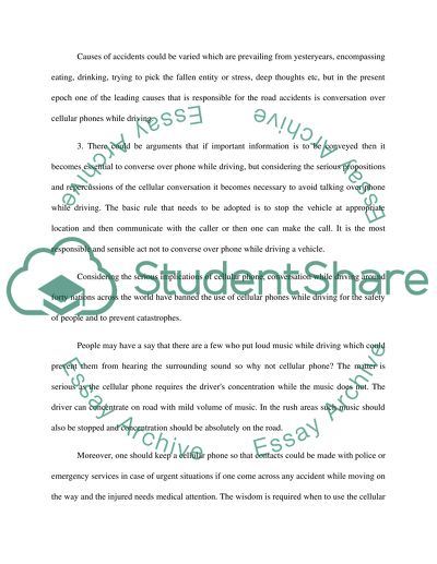 Should Drivers Be Prohibited from Using Cellular Phones