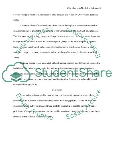 Why change is needed in software