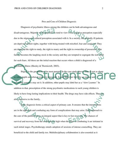 Pros and cons of diagnosing children