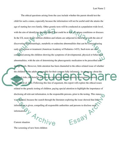 Engineering ethics in Genetic Testing in Children