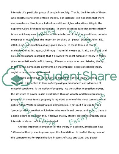 Crime Analysis within Social Theory