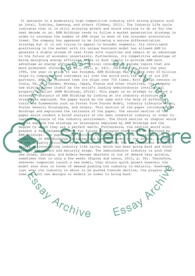 A Research on Case Study of ARM Holdings