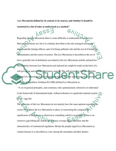 The Lex Mercatoria
