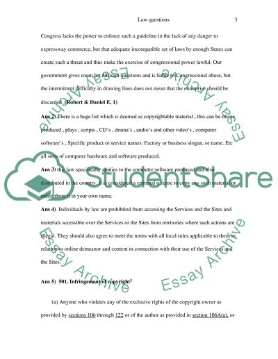 Further Law Questions