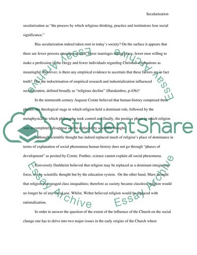 Changing Nature of the Secularization Debate