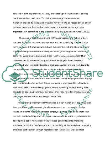 The Concept of High Commitment Human Resource Management